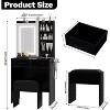 Makeup Vanity Desk with Mirror and Lights,Vanity Table with Charging Station,Power Outlets & USB Ports,Drawers,Shelves,Stool Included,LED Vanity Desk - 4 of 4