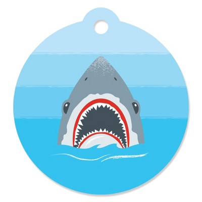 Big Dot of Happiness Shark Zone - Jawsome Shark Viewing Week Party or Birthday Party Favor Gift Tags (Set of 20)