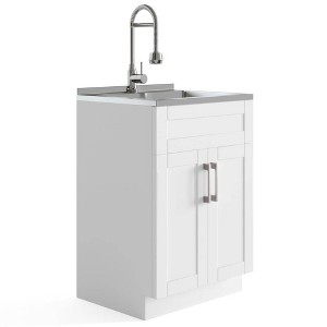 Hartland All-in-One 24" Utility Sink and Cabinet Pure White - WyndenHall - 1 of 4