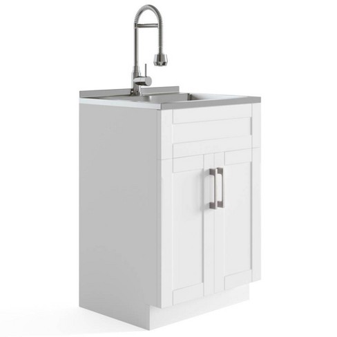 Kleankin Pedestal Under Sink Cabinet With Double Doors, Modern Bathroom  Vanity Storage Unit With Shelves, White : Target