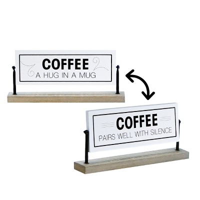VIP Wood 10 in. White Coffee Reversible Sign