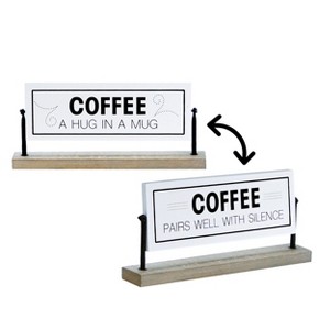 VIP Wood 10 in. White Coffee Reversible Sign - 1 of 2