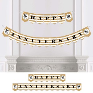 Big Dot of Happiness We Still Do - 50th Wedding Anniversary Party Bunting Banner - Gold Party Decorations - Happy Anniversary - 1 of 4