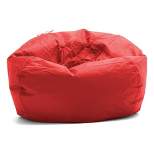 Big Joe Smartmax Refillable Classic Children's Bean Bag Chair with Stain Resistant, Water Resistant Cover, Carrying Handle and Safety Zipper, Red