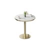 Round Modern Dinning Table 31.5 inches Bistro Table Tulip Table with Faux Marble top,Easy Assemble,Sturdy Metal Frame Diameter With 2 Dining Chairs - 4 of 4