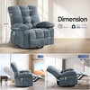 Oversized Massage Swivel Recliner Chair with Rocking Function, Lumbar Heating, Side Pocket, and USB Charge Port - 3 of 4
