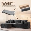 XIZZI No Assembly Needed Modular Deep Seating Sectional Sofa, Pure Sponge Structure Plush Polyester, Standard/Upgraded w/ Ottoman in Beige/Black/Gray - 4 of 4