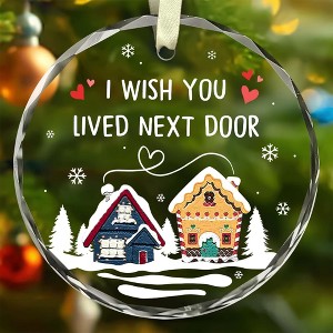 Christmas Friend Ornament - Friend Gifts - Bestie Ornament - I Wish You Lived Next Door - Friendship, Long Distance Relationship Gifts - 1 of 4
