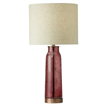 River of Goods 22" 1-Light Rome Glass and Metal Table Lamp Red