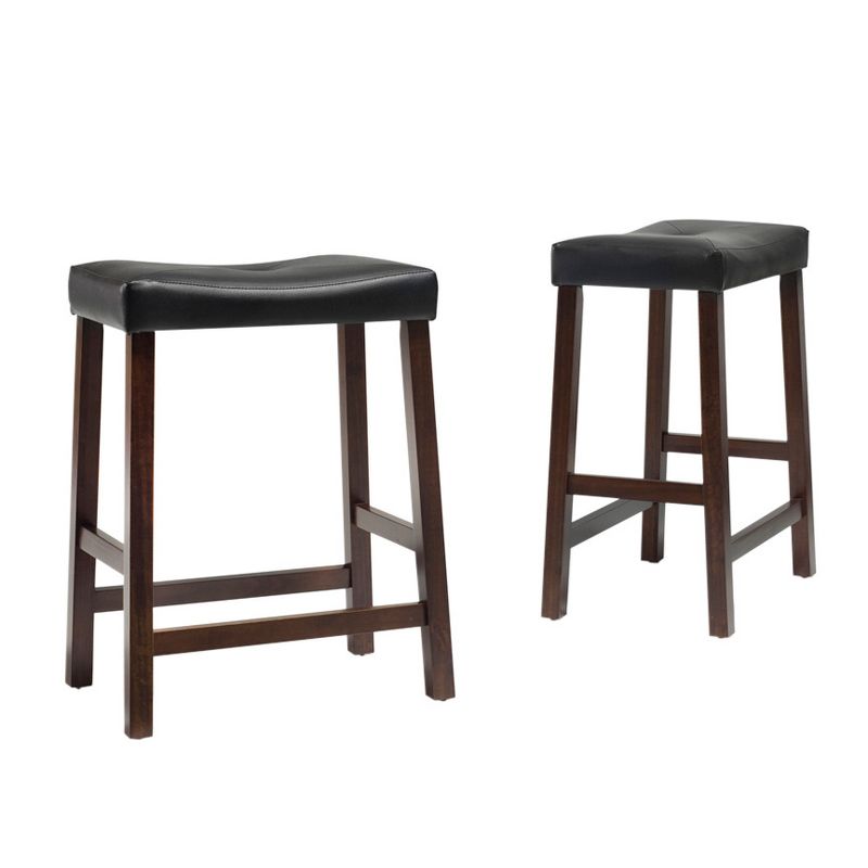 Set of 2 24" Upholstered Saddle Seat Counter Height Barstools  - Crosley, 4 of 6