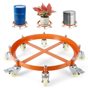 55 Gallon Drum Dolly 1000 lbs - Barrel Cart With Swivel Casters & Cross Braces, Non Tipping Drum Transport for Warehouse/Factories - 1 of 4