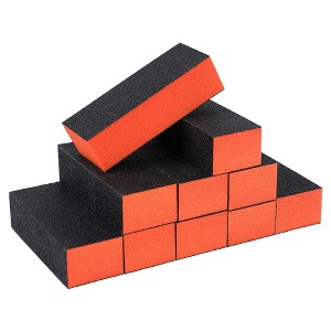 Unique Bargains Sponge Nail Finishing Buffer Buffing Block Manicure File Polishing Smooth Tool Black Red 10 Pcs - 1 of 4