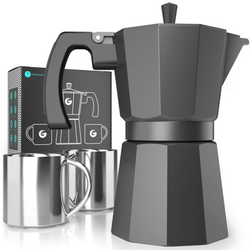 Joyjolt Italian Moka Pot 3 Cup Stovetop Espresso Maker Aluminum Coffee  Percolator Coffee Pot - Silver : Target