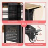 Bestier Rolling Kitchen Utility Cart with Collapsible Surface Extender, 6 Shelves, 1 Cabinet, 1 Drawer, Dual Side Handles, & Hanging Peg Holes - 3 of 4