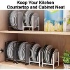 LunaLulinlk 2 Pack Plate Holders Organizers Black Upright Cabinet Dish Drying Racks Metal Stands for Countertop and Cupboard - 4 of 4