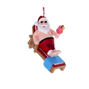 Kurt Adler Resin Ornament for Christmas Tree, Lounge Chair Santa - 1 of 4