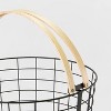 Round Black Wire with Natural Wood Handles Floor Basket - Brightroom™ - 3 of 4