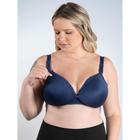 Leading Lady The Gabby - Wirefree T-Shirt Nursing Bra in Sapphire, Size: 38C