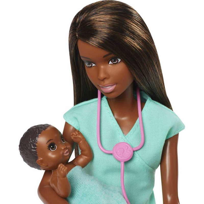 Barbie You Can Be Anything Baby Doctor Brunette Doll and Playset, 3 of 7