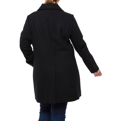 Alpine Swiss Alice Womens Plus Size Wool Overcoat Classic Notch Lapel Walking Coat BLK 1XL — фото 6