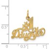 Black Bow Jewelry 14k Yellow Gold #1 Daughter Charm or Pendant, 23mm - 4 of 4