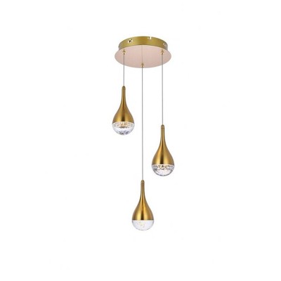 Elegant Lighting Amherst 3 - Light Pendant in  Satin Gold