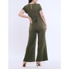 Women's Short Sleeve V-Neck Flare Leg Jumpsuit | Motherhood Maternity - 2 of 4