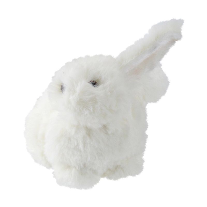 Raz Imports 6" Soft Faux Fur Sitting Easter Bunny Rabbit Spring Figure - White, 2 of 3