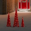 Northlight LED Lighted Glitter Cone Tree Outdoor Christmas Decorations - 23.5" - Set of 3 - 2 of 4