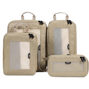 Compression Packing Cubes - 4 Set Durable Travel Organizer Bags Mesh Top, Expandable Travel Accessories Carry - 1 of 4