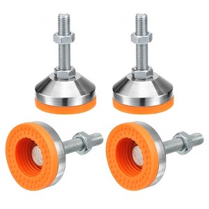 Unique Bargains Carbon Steel Non-Skid Adjustable Furniture Table Feet Leveling Feet 4 Pcs - 1 of 4