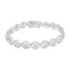 Haus of Brilliance Silver 1.0 Cttw Diamond Nested Circle Miracle Set Open Wheel Link Bracelet - 2 of 4