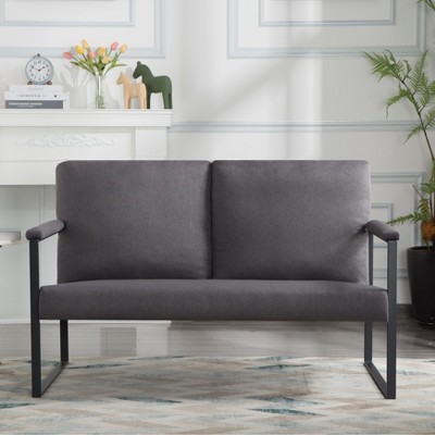 DOMETOUR 49.2” Metal Frame Loveseat for Living Room Bedroom