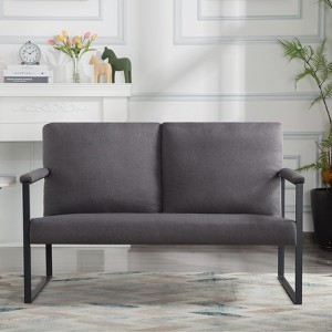 DOMETOUR 49.2” Metal Frame Loveseat for Living Room Bedroom - 1 of 4