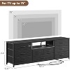 Furnulem 9 Drawer Dresser 63” Long TV Stand for Bedroom Center with Power Outlet & LED Light for 65"-75" TV Black Dresser with Fabric Storage - 3 of 4