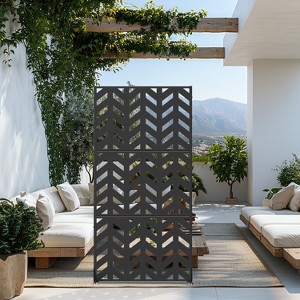 SpassWay 72"H 47"W Outdoor Metal Garden Trellis Privacy Screen Lattice Panel Indoor Room Divider - 1 of 4