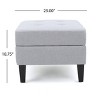 CAVINAS Linen Fabric Storage Ottoman Bench with Tufted Top and Pressure Hinges,Upholstered Storage Ottoman,Storage Bench for Living Room,Bedroom - 3 of 4