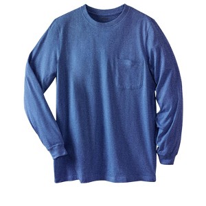 KingSize Men's Big & Tall Shrink-Less Lightweight Long-Sleeve Crewneck Pocket T-Shirt - 1 of 4