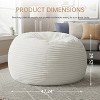 Hooseng 3.5 FT Bean Bag Chairs for Adults, Large Corduroy Bean Bag with Removable Cover, Memory Foam Filler Floor Couch for Living Room Bedroom - 2 of 4