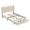 Queen Bed Frame with 2 Storage Drawers, Upholstered Platform Bed with Charging Station, Bed Frame with Storage Headboard, No Box Spring Needed - 4 of 4
