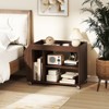 Tangkula Rolling Side Table with Storage with Magazine Rack & 3-Tier Open Shelves 4 Universal Wheels Mobile Filing Storage Rack End Table Walnut - 4 of 4