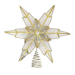 Kurt Adler 6-Point Capiz Star Tree Topper, Gold, 9" - 1 of 4