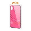 Reiko iPhone X/XS Hard Glass Design TPU Case with Pink Polka Dots - 4 of 4