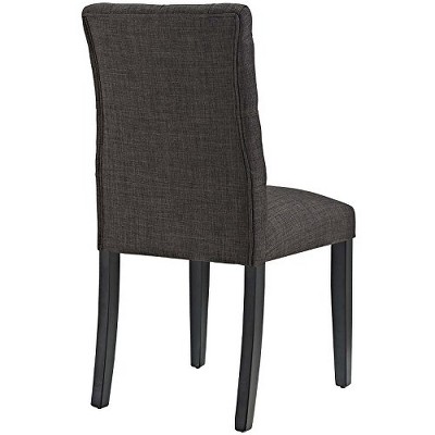 Brown Upholstered High Back Parsons Side Chair