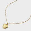 14K Gold Dipped Heart Charm Initial Necklace - A New Day™ Gold - 4 of 4