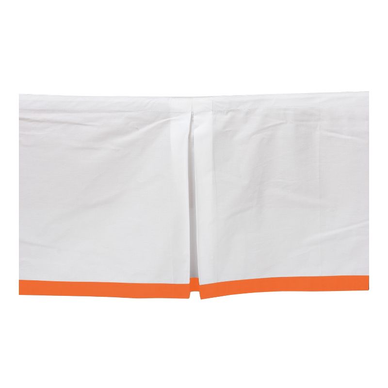  Bacati - White with band on bottom Crib/Toddler Bed Skirt - Orange, 4 of 5