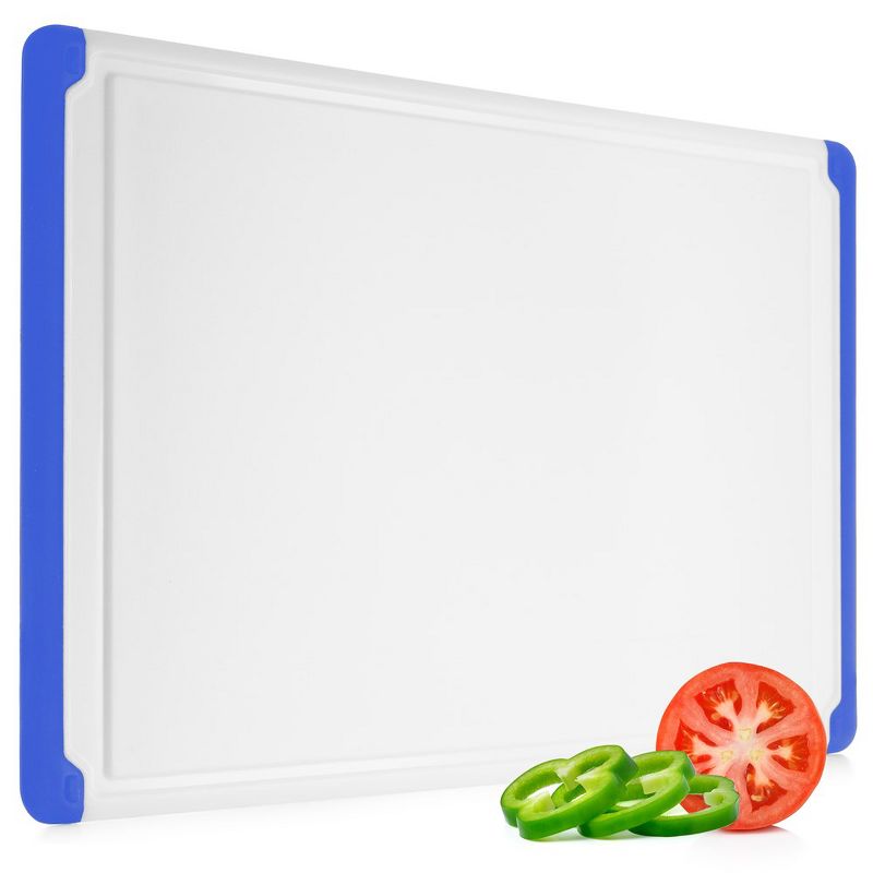 Belwares Large Plastic Cutting Board White, with Blue Borders, 2 of 7
