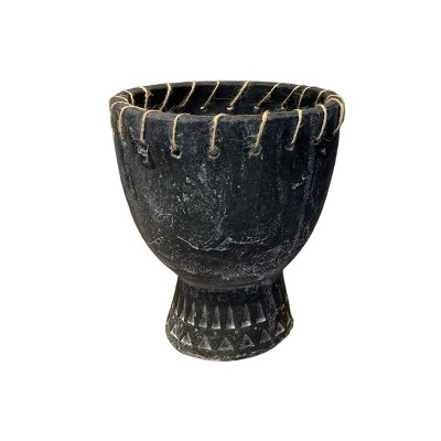 Slickblue Black Cement Goblet Planter - Classic Planters in Small and Large Sizes