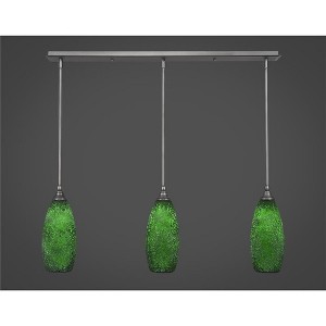 Toltec Lighting Any 3 - Light Chandelier in  Brushed Nickel with 5.5" Green Fusion Shade - 1 of 1
