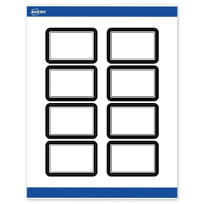 Avery Printable Rectangle Labels, Double Black Border, 2" x 3", Matte White Rectangle Labels, Permanent, Laser/Inkjet, 80ct, Great for Product Labels
